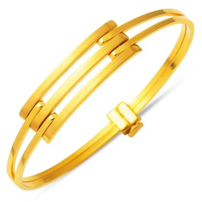 3'lü Kaburgalı 22 Ayar Altın Kelepçe Bilezik