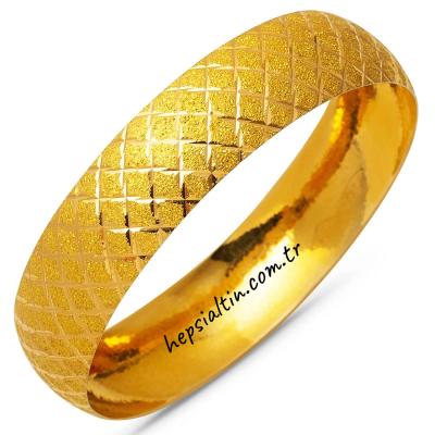 Baklava Desenli 22 Ayar 1,5 cm. Enli Altın Bilezik 20 Gram